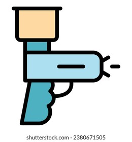 Spray gun icon outline vector. Paint car. Sprayer auto color flat