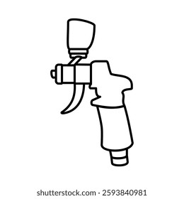 spray gun icon, simple flat style, logo template sign symbol vector illustration pictogram, for ui or ux isolated on white for mobile app, editable