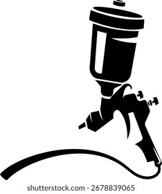 Spray gun icon, simple flat style, logo template sign symbol vector illustration pictogram isolated on white for mobile app, editable car painting, body repair.