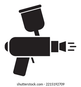 Spray gun icon vector design template in black color isolated sign on white background