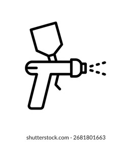 Spray gun line icon vector. airbrush tool icon