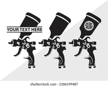 SVG-Printable Vektor Illustration von Spray Gun Monogram