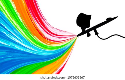 spray gun with paint
