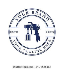 ilustración vectorial del logotipo de pintura con arma de aerosol. Este logotipo es adecuado para la pintura de su coche, reparación de su cuerpo, servicios de colisión menores.