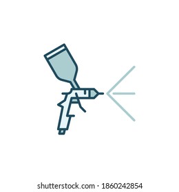 Icono o símbolo de color del concepto de vectores de Spray Spray Gun o Paint Sprayer