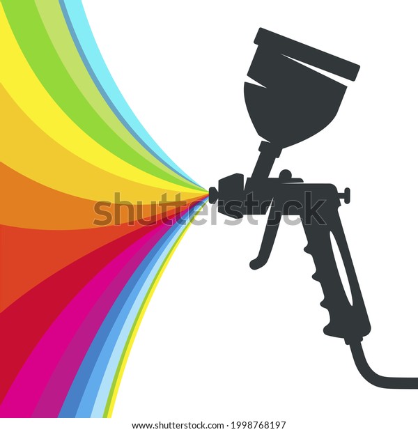Spray gun for\
painting and colored paint\
symbol