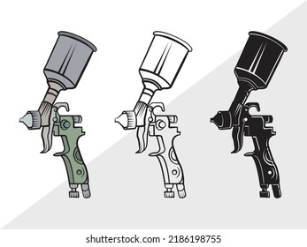 Ilustración de vectores impresos SVG de Spray Gun