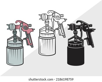Spray Gun SVG Printable Vektorgrafik