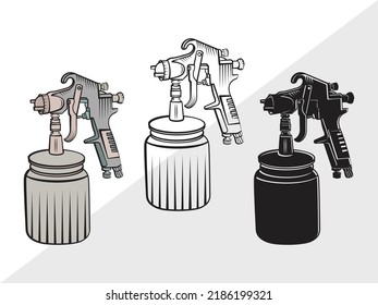 Ilustración de vectores impresos SVG de Spray Gun