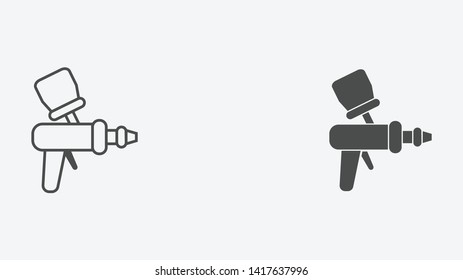 Spray gun vector icon sign symbol