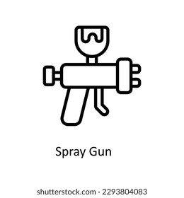 Spray Gun Vector  outline Icons. Simple stock illustration stock
