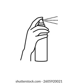 Spray in the hand linear icon editable stroke