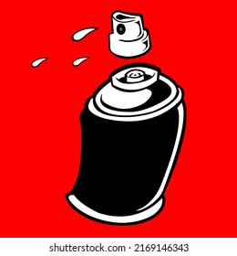 Spray in hand silhouette. Vector illustration flat design. Isolated on white background. spray can.