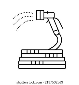 Spray Hose Gardening Line Icon Vector. Spray Hose Gardening Sign. Isolated Contour Symbol Black Illustration