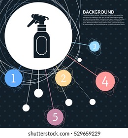 Spray icon with the background to the point and with infographic style. Vector illustration