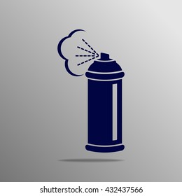 Spray icon blue on a gray background