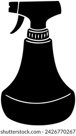 logotipo de la botella del icono del aerosol del limpiador limpio de la ilustración para la silueta de la higiene del vector del hogar y la forma de la limpieza del hogar como desinfectar al fondo químico gráfico del detergente de la mano plástico o líquido
