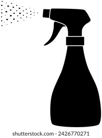 logotipo de la botella del icono del aerosol del limpiador limpio de la ilustración para la silueta de la higiene del vector del hogar y la forma de la limpieza del hogar como desinfectar al fondo químico gráfico del detergente de la mano plástico o líquido
