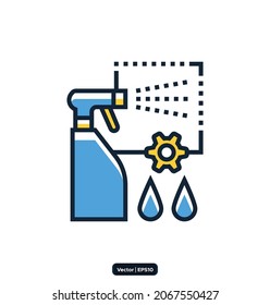 Spray icon. Disinfection and Cleaning Related Vector Icons. Collection of linear simple web icons such as cleaner, disinfection, cleaning, washing, and others. vector eps10