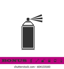 Spray icon flat. Black pictogram on white background. Vector illustration symbol and bonus button