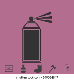 Spray icon flat. Simple vector grey pictogram and bonus symbol