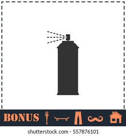 Spray icon flat. Simple vector symbol and bonus icon