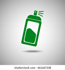 Spray  icon. Flat style. Grey background. Vector illustration.