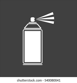 Spray icon flat. Vector white illustration isolated on black background. Flat symbol