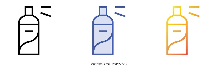 spray icon. Linear, Blue Fill and Gradient Style Design Isolated On White Background