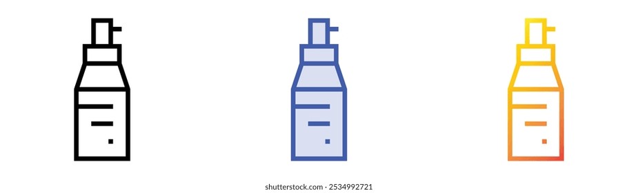 spray icon. Linear, Blue Fill and Gradient Style Design Isolated On White Background