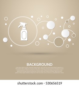 Spray icon on a brown background with elegant style and modern design infographic. Vector illustration