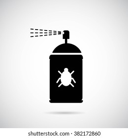 Spray icon on gray background. Vector art.