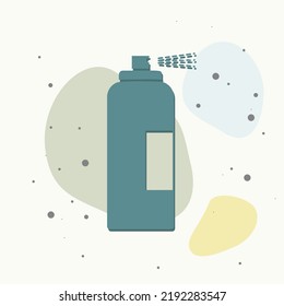 Spray icon on multicolored background. Layers grouped for easy editing illustration. For your design.