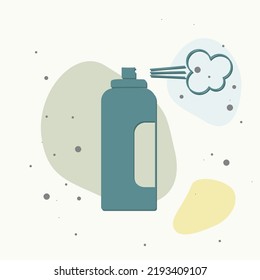 Spray-Symbol auf mehrfarbigem Hintergrund. Ebenen gruppiert für einfache Bearbeitungs-Illustration. Für Ihr Design.