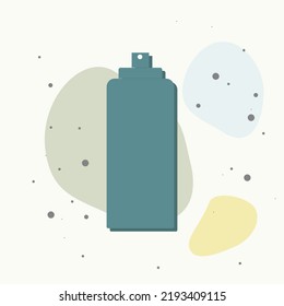 Icono de spray sobre fondo multicolor. Capas agrupadas para una ilustración de edición sencilla. Por tu diseño.