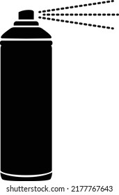 spray icon on white background. black spray can sign. spray can silhouette. flat style.