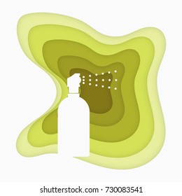 spray icon Paper folding art origami style Vector illustration