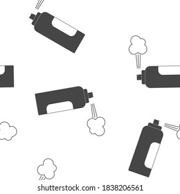 Spray icon seamless pattern on a white background.