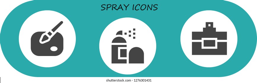  spray icon set. 3 filled spray icons. Simple modern icons about  - Paint, Spray, Perfume