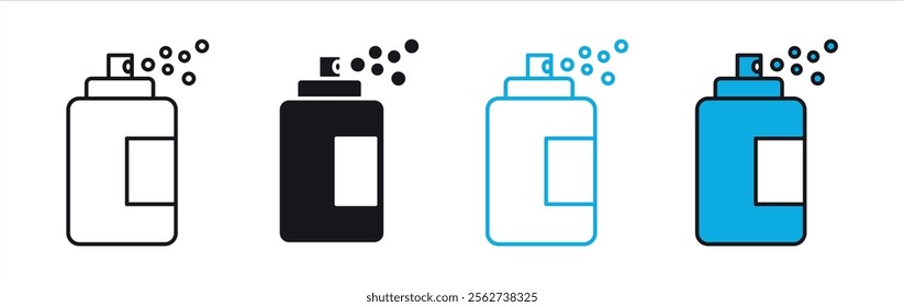 spray icon set. contain paint spray, aerosol spray can icon. vector illustration
