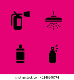 spray icon set. spray, paint spray and shower vector icon for graphic design and web