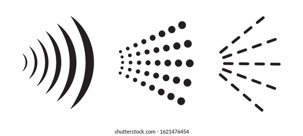 Spray icon set. Water drop hairspray symbol collection. Gas cloud.