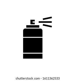 Spray icon template, bottle spray symbol vector sign in black flat shape design isolated on white background