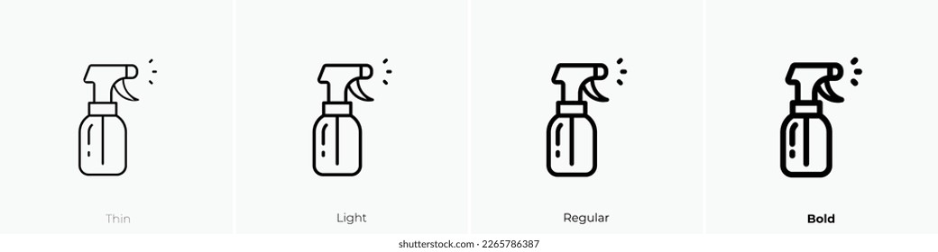 spray icon. Thin, Light Regular And Bold style design isolated on white background