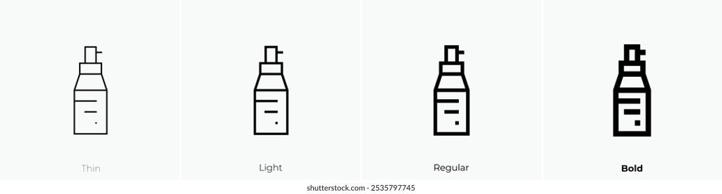 spray icon. Thin, Light Regular And Bold style design isolated on white background