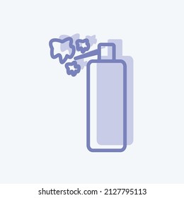 Spray Icon in trendy two tone style isolated on soft blue background