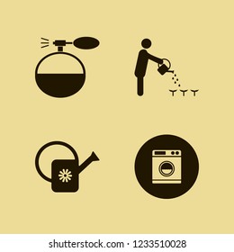 spray icon. spray vector icons set person watering can, cologne spray, watering can and washer