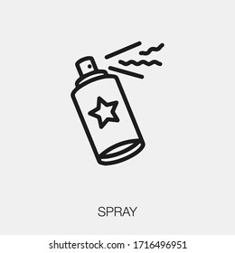 spray icon vector. Linear style sign for mobile concept and web design. spray symbol illustration. Pixel vector graphics - Vector.