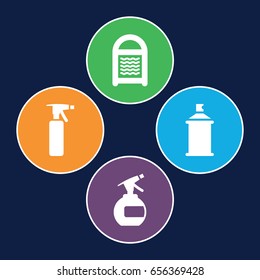 Spray icons set. set of 4 spray filled icons such as