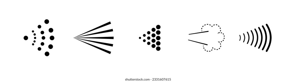 Spray icons set. Spray steam icons. cleanning deodorant sprayed line.Vector